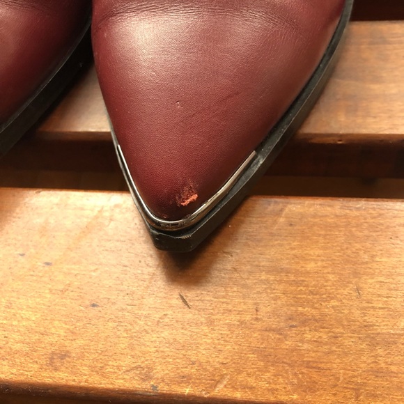 Acne Studios Jensen Boots Burgundy Oxblood sz 7 - Picture 5 of 10